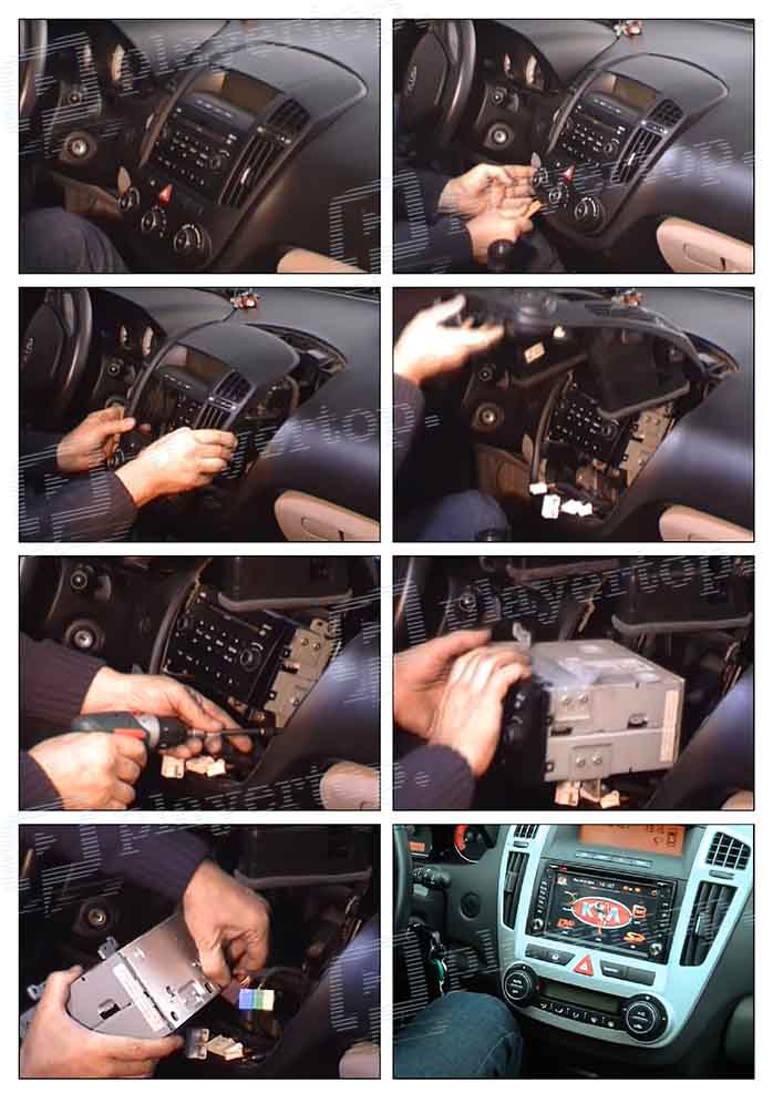 montage autoradio kia ceed
